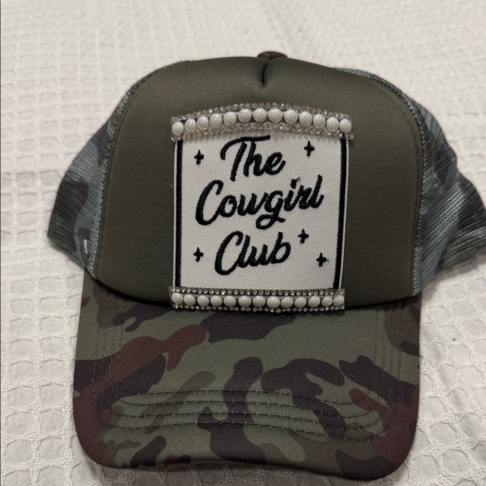 Camouflage Trucker Hat with 'The Cowgirl Club' Patch